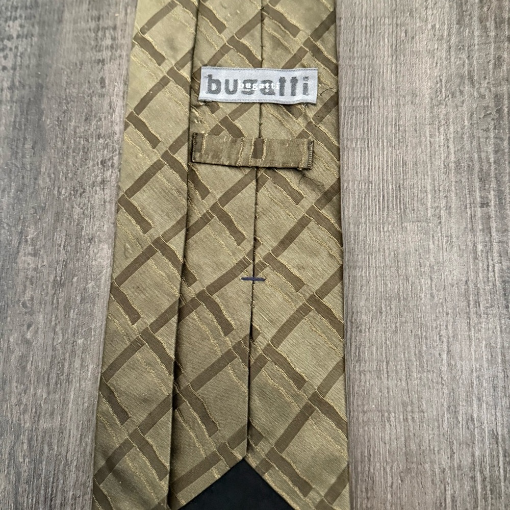 Vintage Bugatti Gold/ Green Patterned Tie